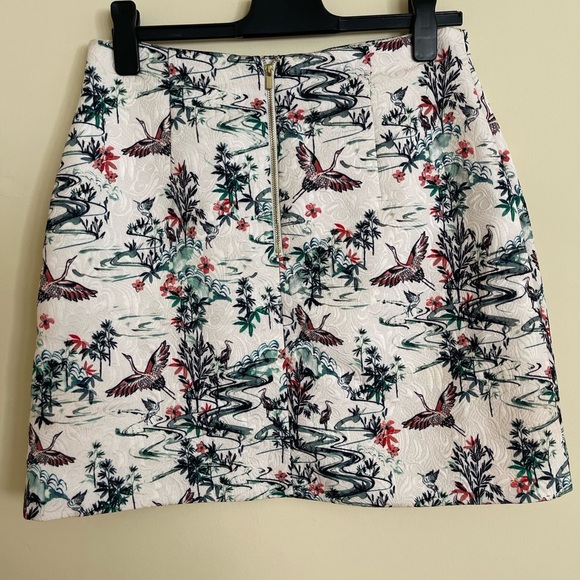 H&M Jacquard A Line Floral Print Skirt Women Size 12 US - Picture 5 of 6